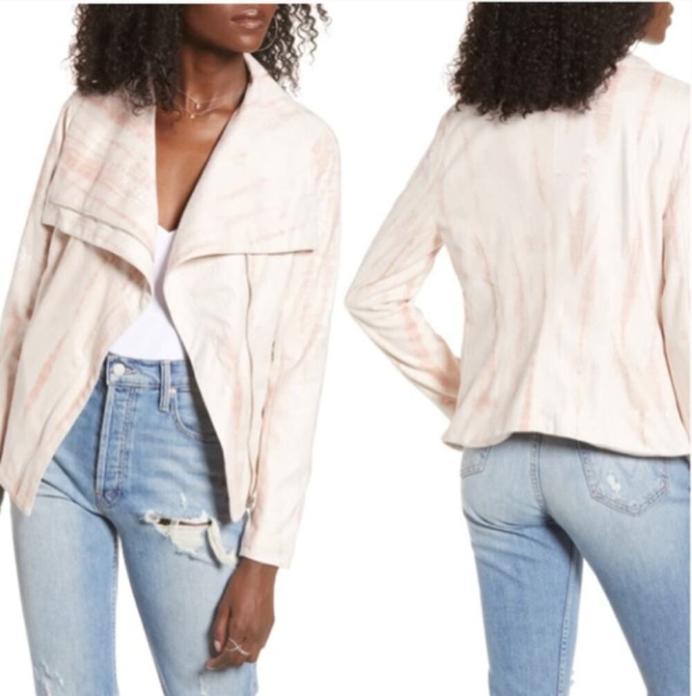 Blank NYC NWT Tie Dye Faux Suede Drape Front Jacket // XS